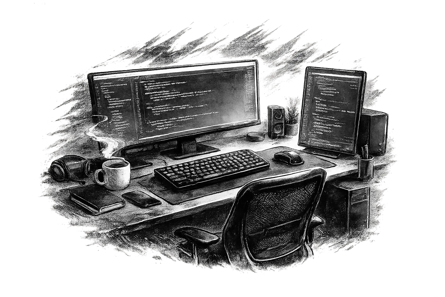 Developer workspace illustration